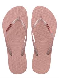 Havaianas slim logo sales metallic rose