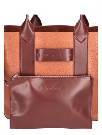 Hogan Script Shopping Bag Brown