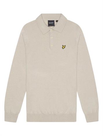 Lyle and Scott Cotton Merino Long Sleeve Knitter Polo W870 Cove