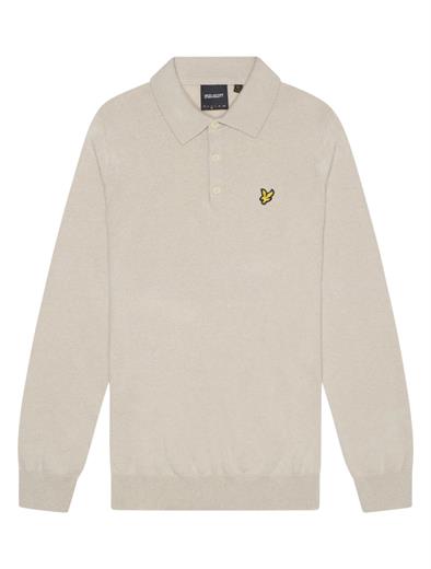 Lyle and Scott Cotton Merino Long Sleeve Knitter Polo W870 Cove