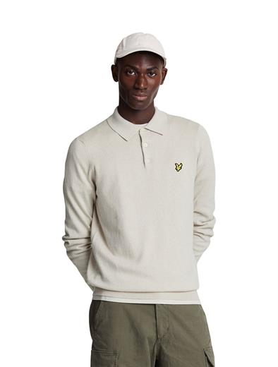 Lyle and Scott Cotton Merino Long Sleeve Knitter Polo W870 Cove