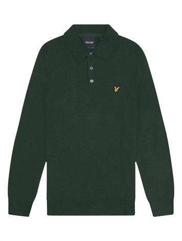 Lyle and Scott Cotton Merino Long Sleeve Knitter Polo X311 Argyle Teal