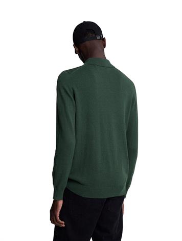 Lyle and Scott Cotton Merino Long Sleeve Knitter Polo X311 Argyle Teal