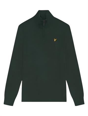 Lyle and Scott Cotton Merino Quarter Zip Jumper X311 Argyle Teal