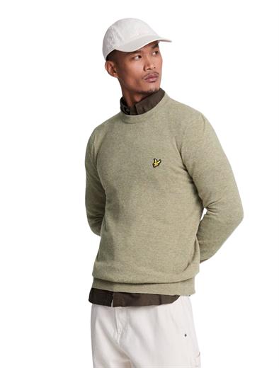 Lyle and Scott Lambswool Blend Crew Neck Jumper KN2114V X316 Sage Uniform