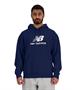 New Balance Essentials Stacked Logo French Terry Hoodie Navy