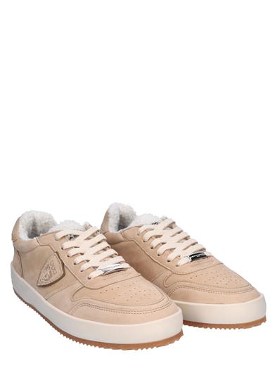 Philippe Model Nice Low Court Sneaker Teddy Women Nubuck Beige