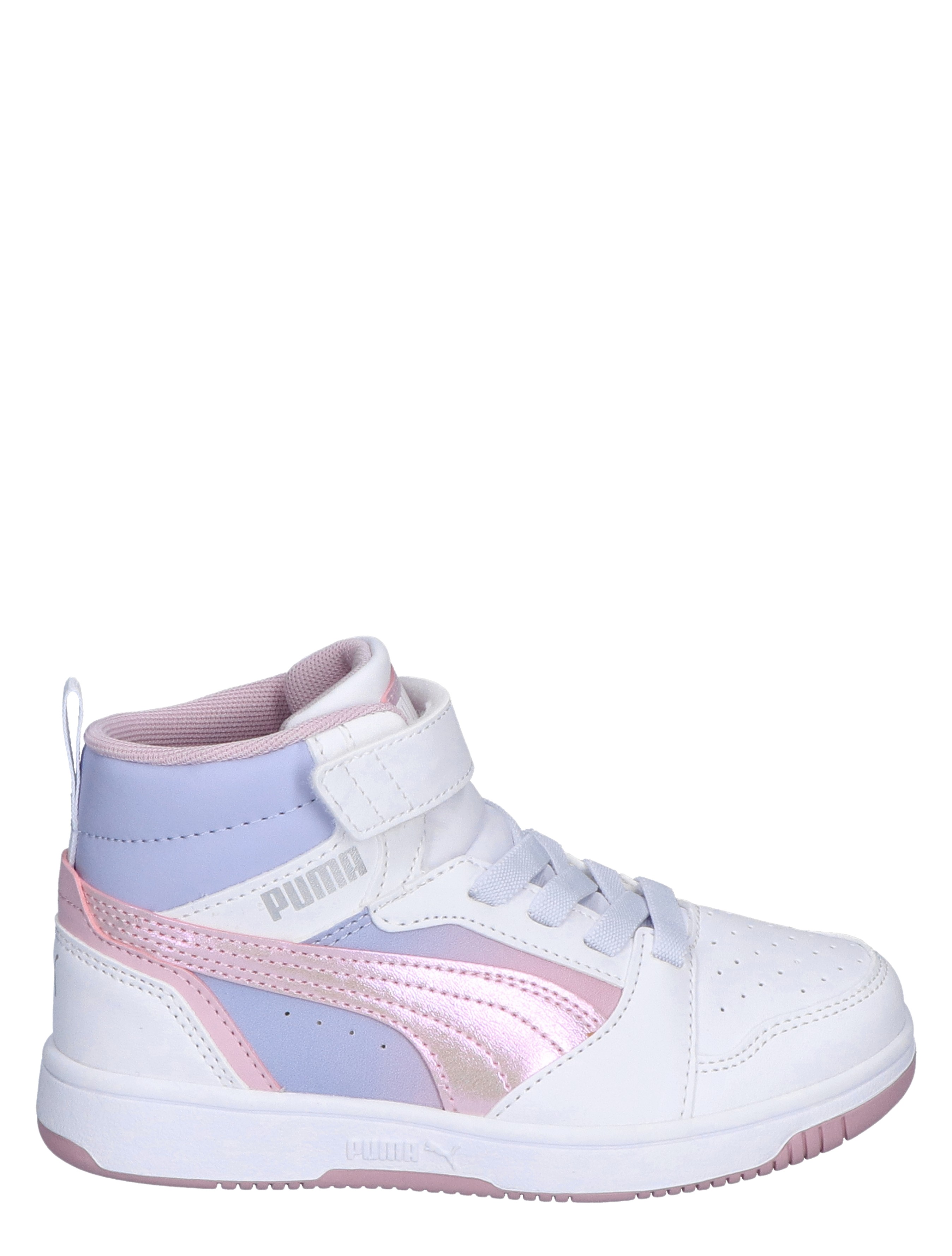 Puma Rebound V6 Mid Blurry Dreams Velcro White Rose Cool Sneakers