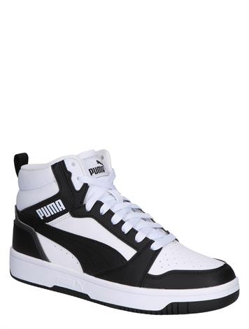 Puma Rebound V6 Mid Jr White Black Shadow Grey