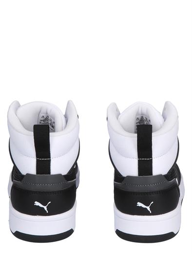 Puma Rebound V6 Mid Jr White Black Shadow Grey