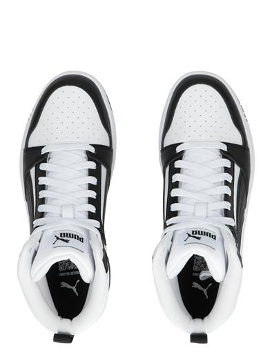 Puma Rebound V6 Mid Jr White Black Shadow Grey