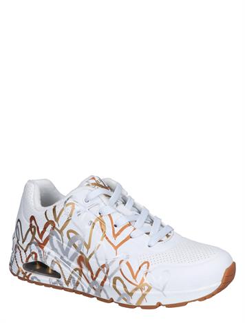 Skechers JGoldcrown Uno Metallic Love White Gold 