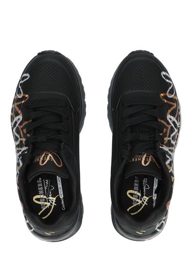 Skechers Uno Lite Metallic Love Goldcrown Black Gold