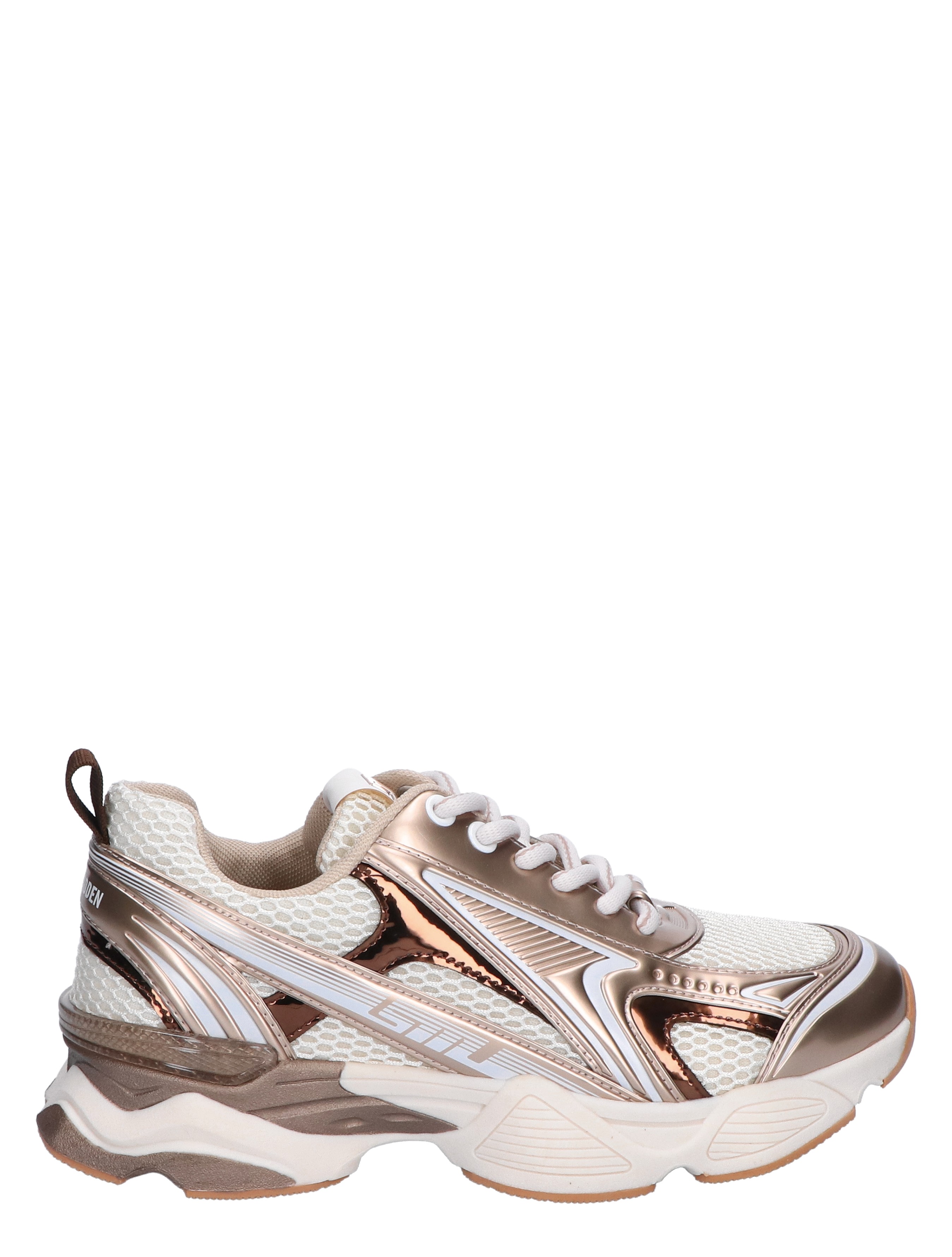 Steve Madden Speedster-E Silver Gold Cream Sneakers