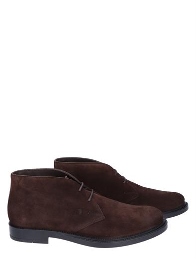 Tods Short Ankle Boot in Suede Brown