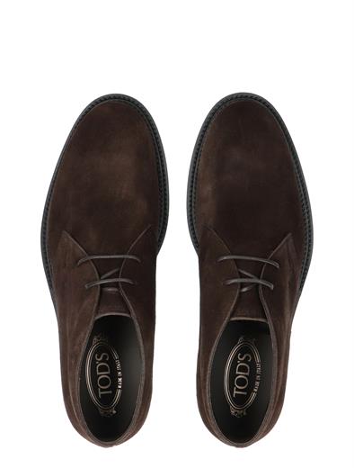 Tods Short Ankle Boot in Suede Brown