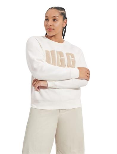 UGG Madeline Fuzzy Logo Crewneck Nimbus Sand