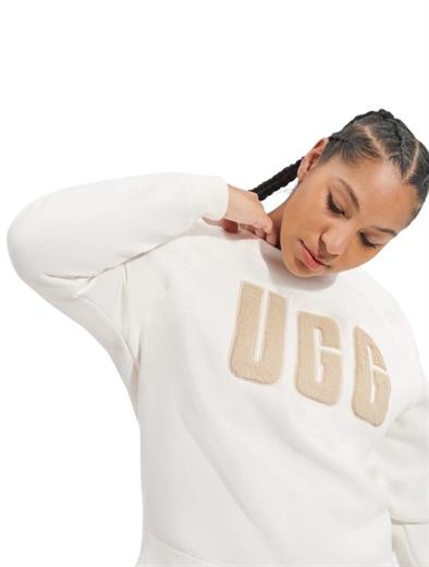 UGG Madeline Fuzzy Logo Crewneck Nimbus Sand