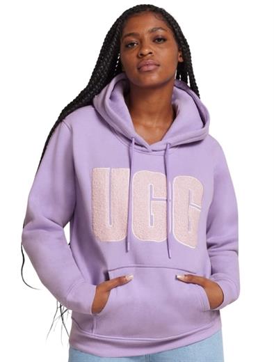 UGG Rey UGGfluff Logo Hoodie Purple Jade