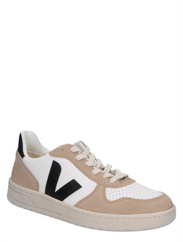 Veja V-10 Chromefree Leather Women White Black Sahara