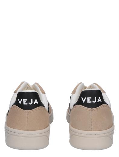 Veja V-10 Chromefree Leather Women White Black Sahara