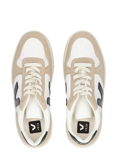 Veja V-10 Chromefree Leather Women White Black Sahara