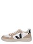 Veja V-10 Chromefree Leather Women White Black Sahara