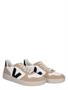 Veja V-10 Chromefree Leather Women White Black Sahara