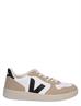 Veja V-10 Chromefree Leather Women White Black Sahara